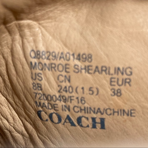 COACH Monroe Shearling Lace-Up Wedge Booties - Picture 10 of 12